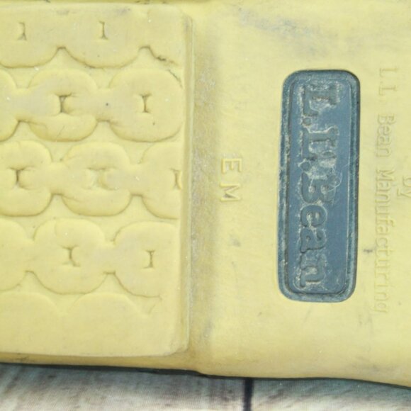 LL Bean Black Rubber Slip On Unlined Moccasin Gumshoes Duck Boots Size 9 M - Picture 9 of 10